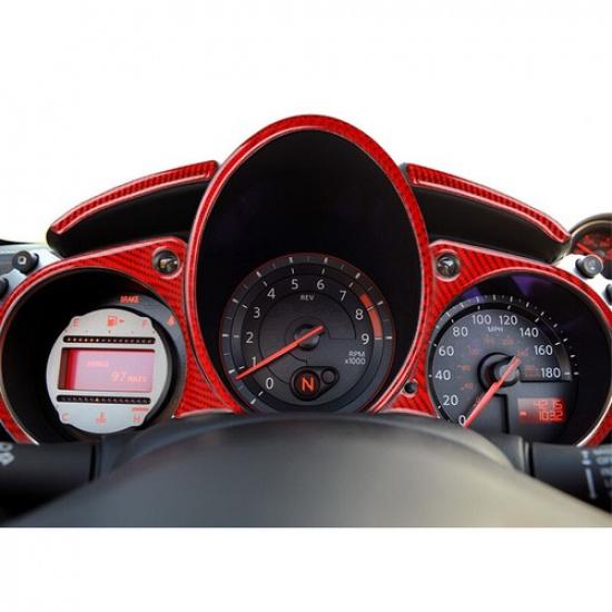 Bright Red Carbon Fiber Car Driver trument Sticker For Nissan 370Z 2009-