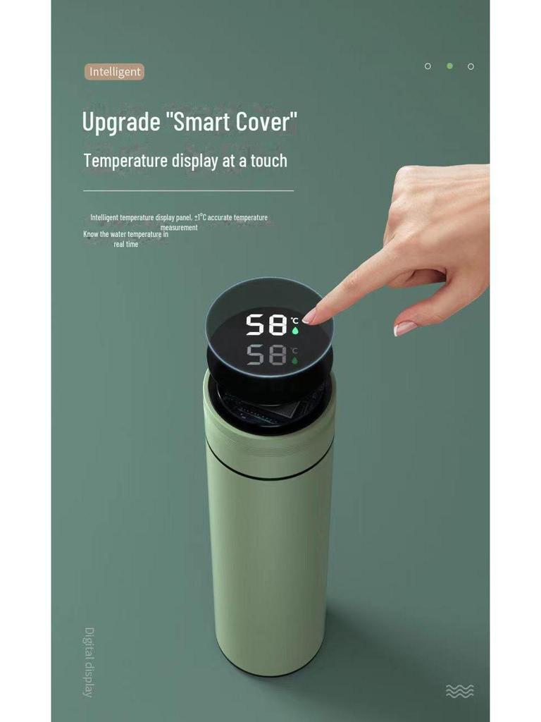 Korean Style 316 Stainless Steel Thermos with Smart Temperature Display – Unisex, Cute & Simple Design