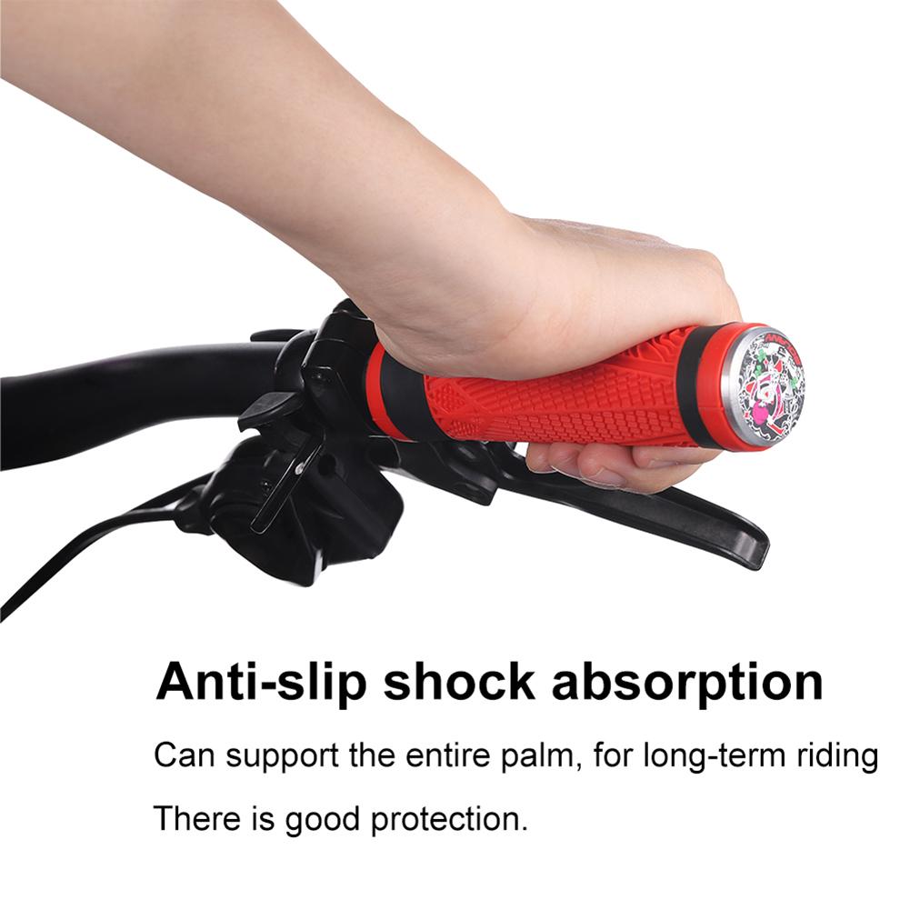 Bicycle Grips Cover Comfort Rubber Handlebar Grips Non-slip Shock Absorption Aluminum Alloy Single Lock Handle Cover