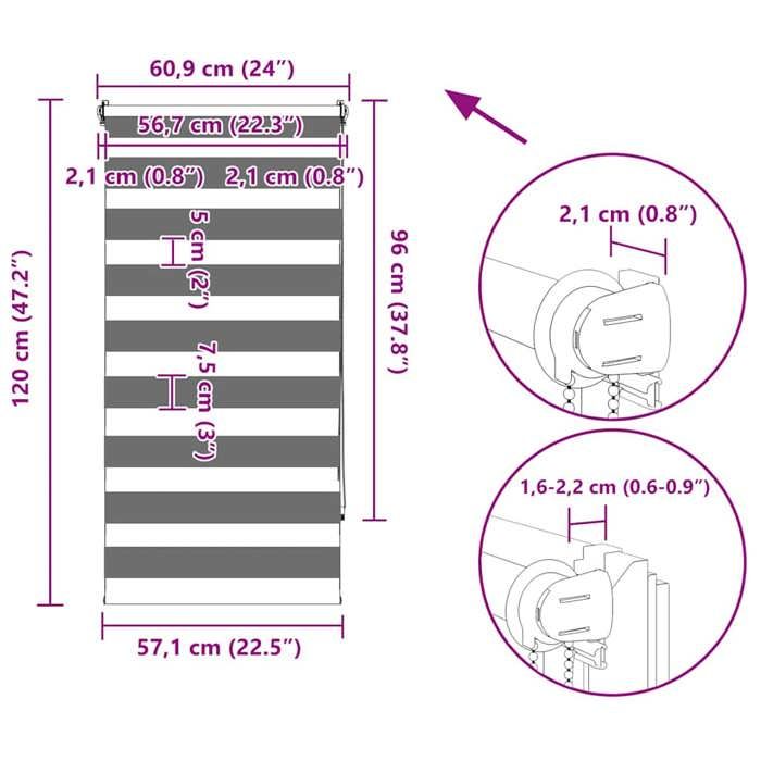 VidaXL Store Enrouleur Tamisant 60x120 cm Noir Store Occultant Fenêtre Maison 240192