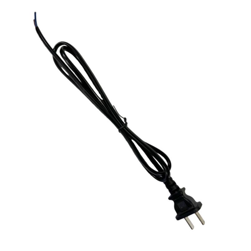 GB 2-Pin Power Cord 53RVV 2x0.75mm², 1m Black Flat Cable