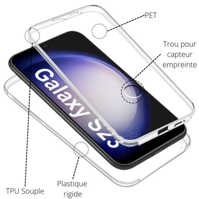 Case for Samsung Galaxy S23 - 360 Full Body Transparent Case Cover 2 Parts Front Back Interlocking Phonillico®
