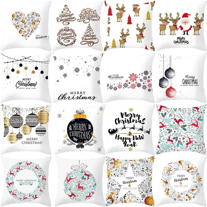 

Merry Christmas holiday decoration cushion cover sofa office seat car ornaments bedroom room home decoration 45x45cm