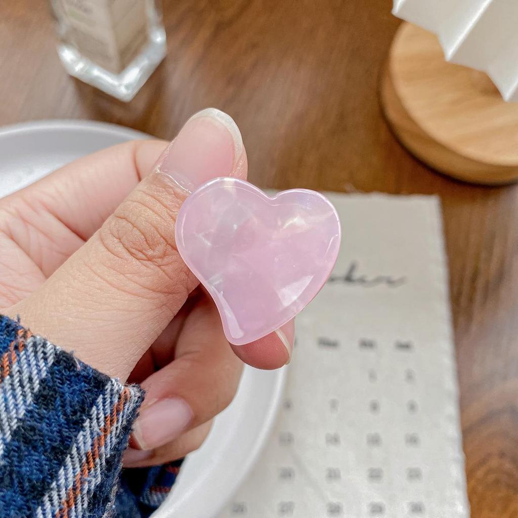 Bofeiya Sweet Heart Acetate Hair Clip - Cute, Small, High-End Side or Top Clip for Braided Hairstyles