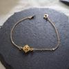 S925 Gold-Plated Sterling Silver Four-Leaf Clover Bracelet with Zircon - Stylish, Simple, and Versatile Women's Jewelry