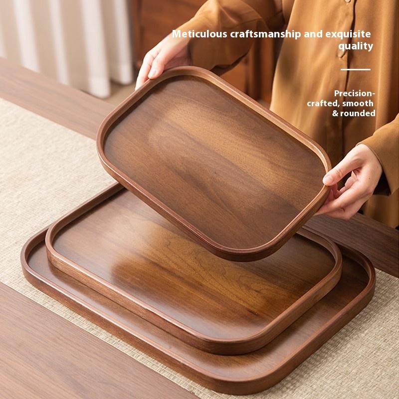 Gianxi Japanese Bamboo Household Tray Rectangular Hotel Solid Wood Dinner Plate Afternoon Tea Dessert Dim Sum Plate Tea Tray