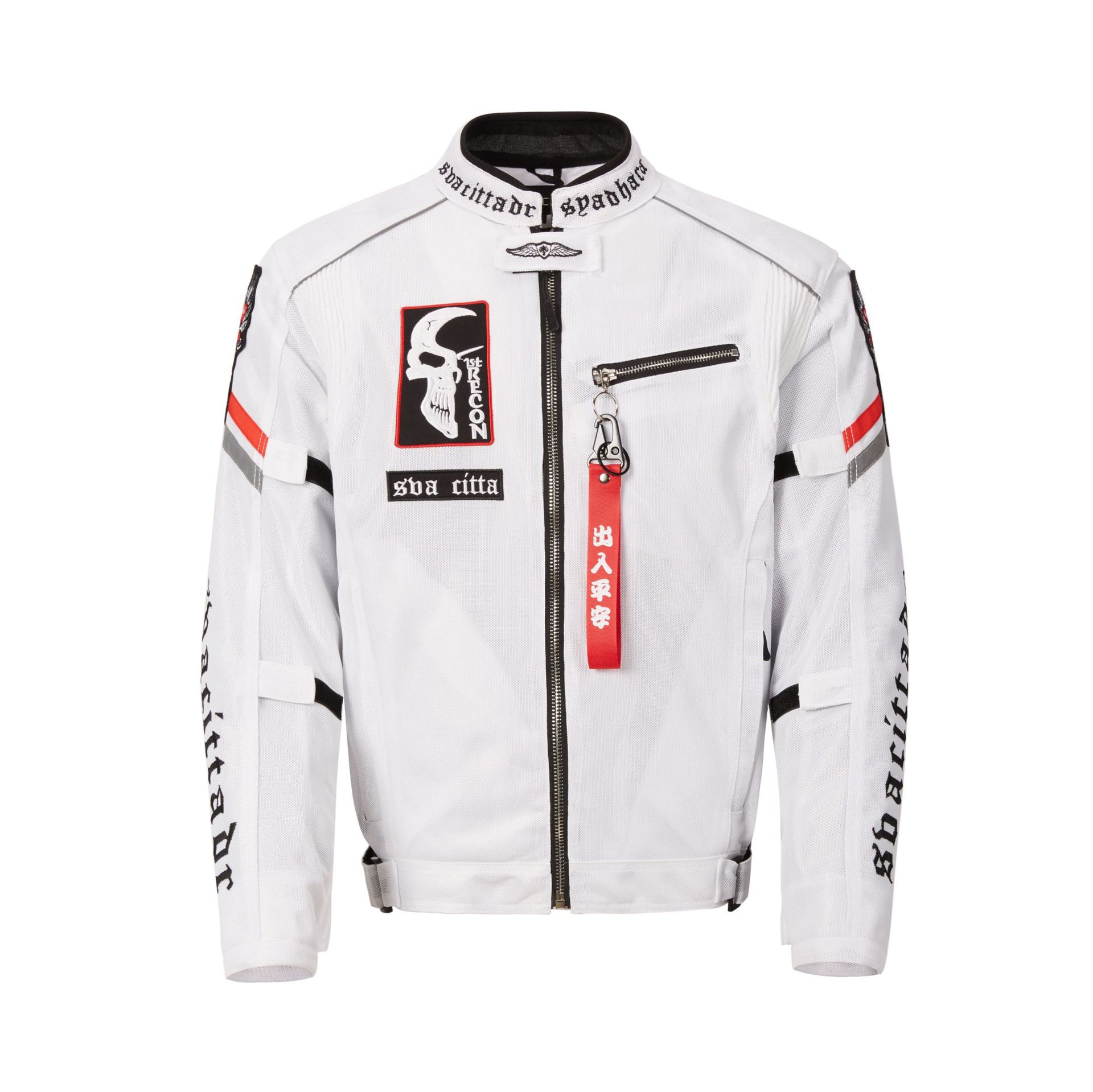 

Мотоциклетный велосипедный костюм, мужской сетчатый дышащий спортивный универсальный черный мотоциклетный защитная одежда, дышащая сетка летом XXXL белый