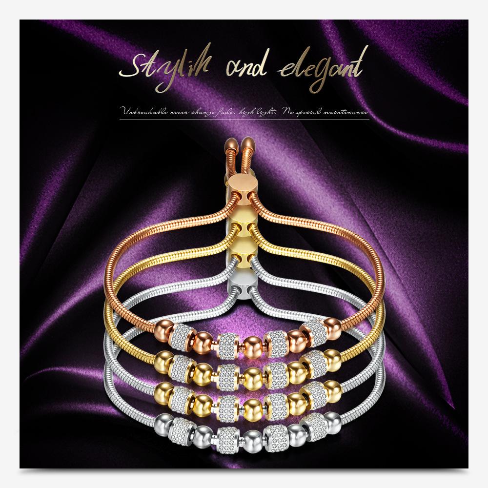 6MM Full Diamond Adjustable Titanium Steel Bracelet - Trendy and Versatile Unisex Fashion