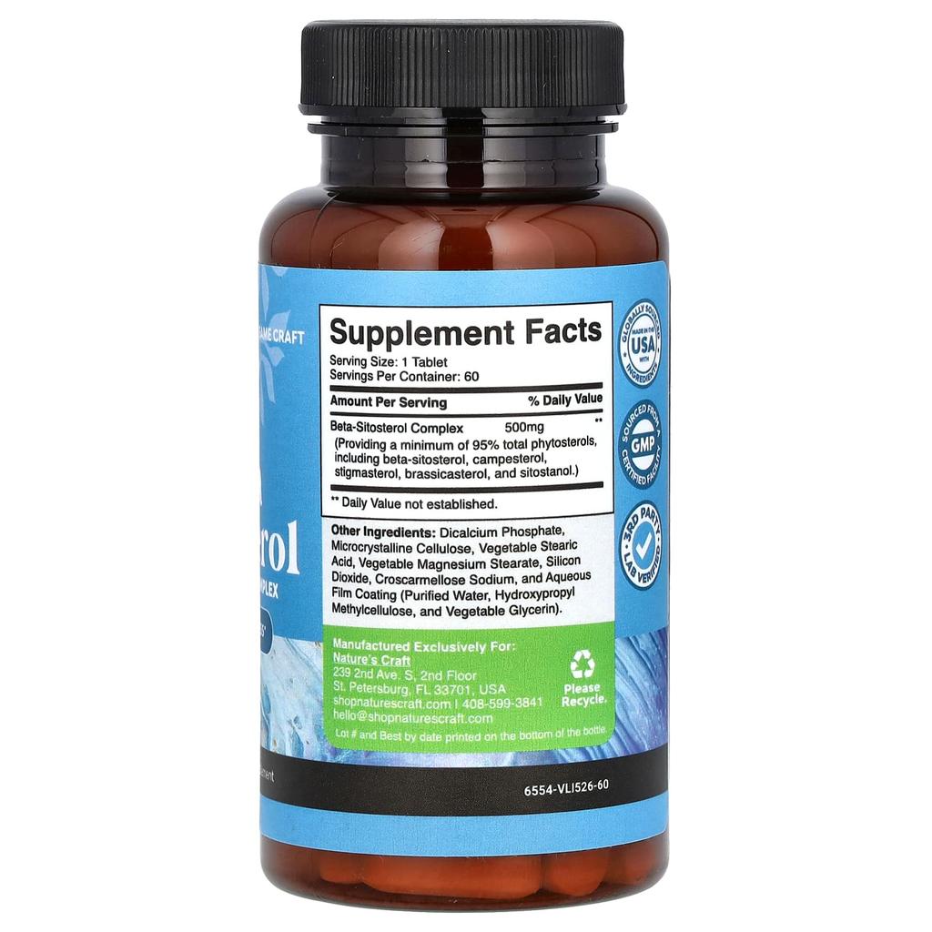 Nature'S Craft, Beta Sitosterol, 500Mg, 60 Tablets