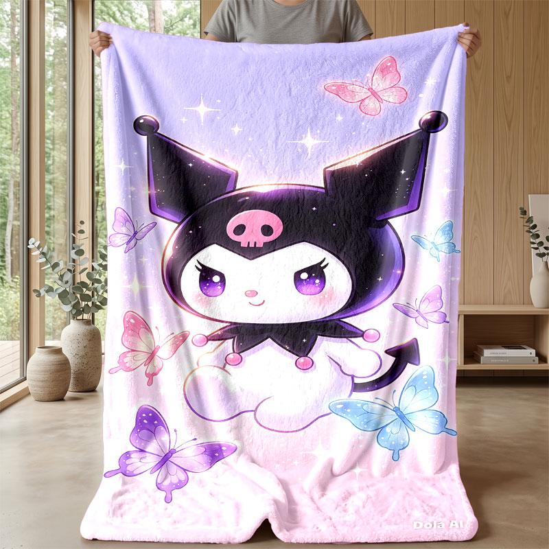 Soft Flannel Blanket Lightweight Cozy Bedroom Living Room CoverKuromi