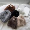 Women Warm Furry Leg Warmers with Letter Label Leg Covers Aesthetic Fuzzy Boot Cuffs Footless Socks for Winter Days