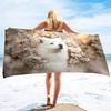Samoyed Dog Beach Towel Cute Pet Bath Towel Microfiber Quick Dry Travel Sport Spa Swimming Pool Towels Absorbent Bikini Cover Up