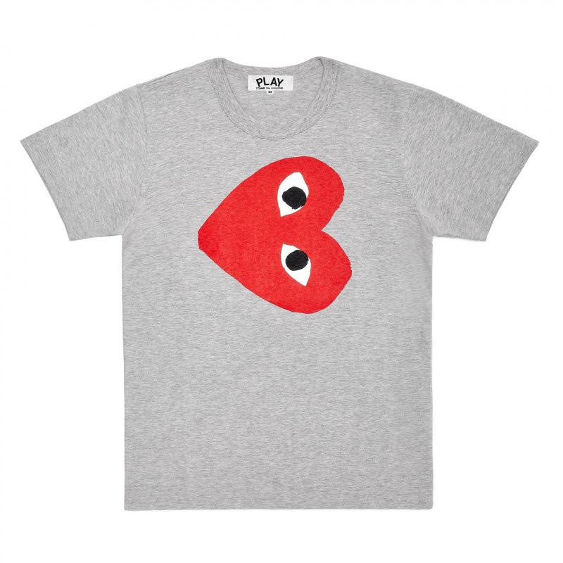 Popolare nuova versione giapponese di T-shirt per coppie Kawaku amore uomini e donne con la stessa stampa a maniche corte CDG gioca Baoling