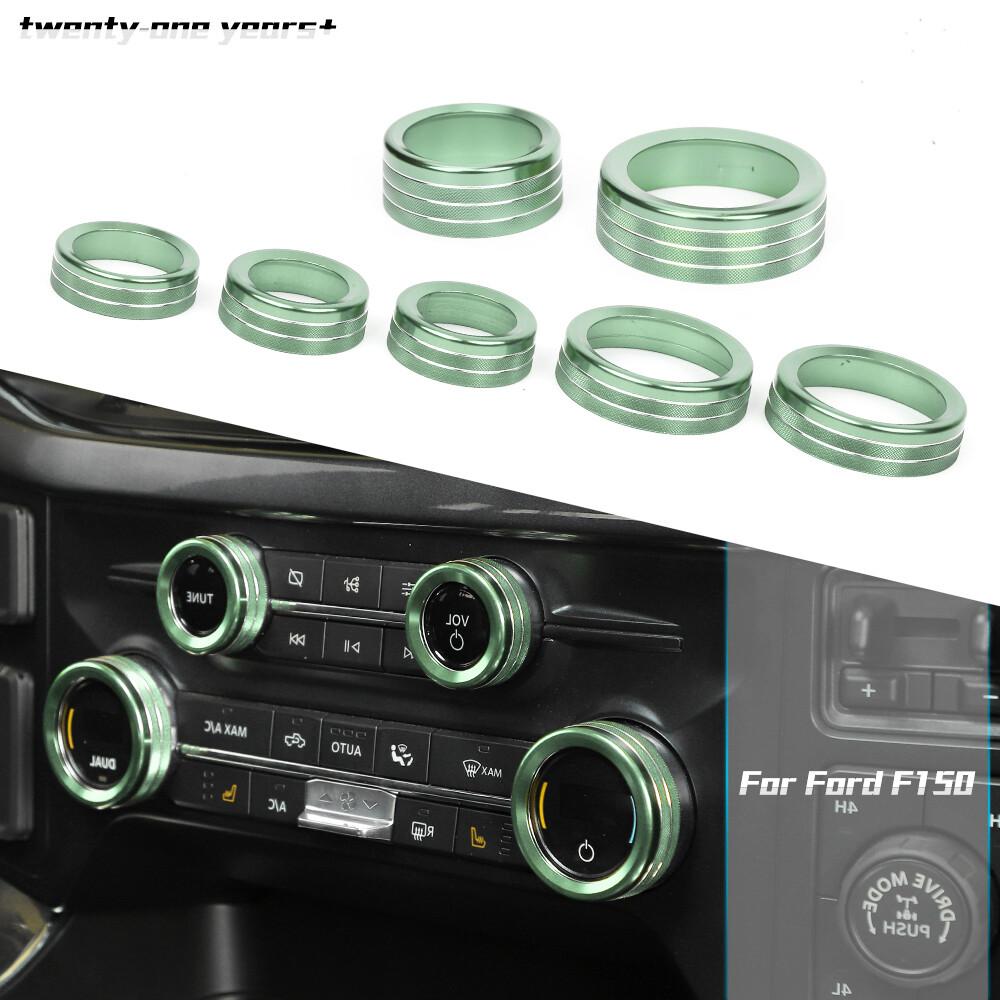 Air Condition Headlight 4WD Trailer Switch Knob Trim Ring For Ford F150 21+Green