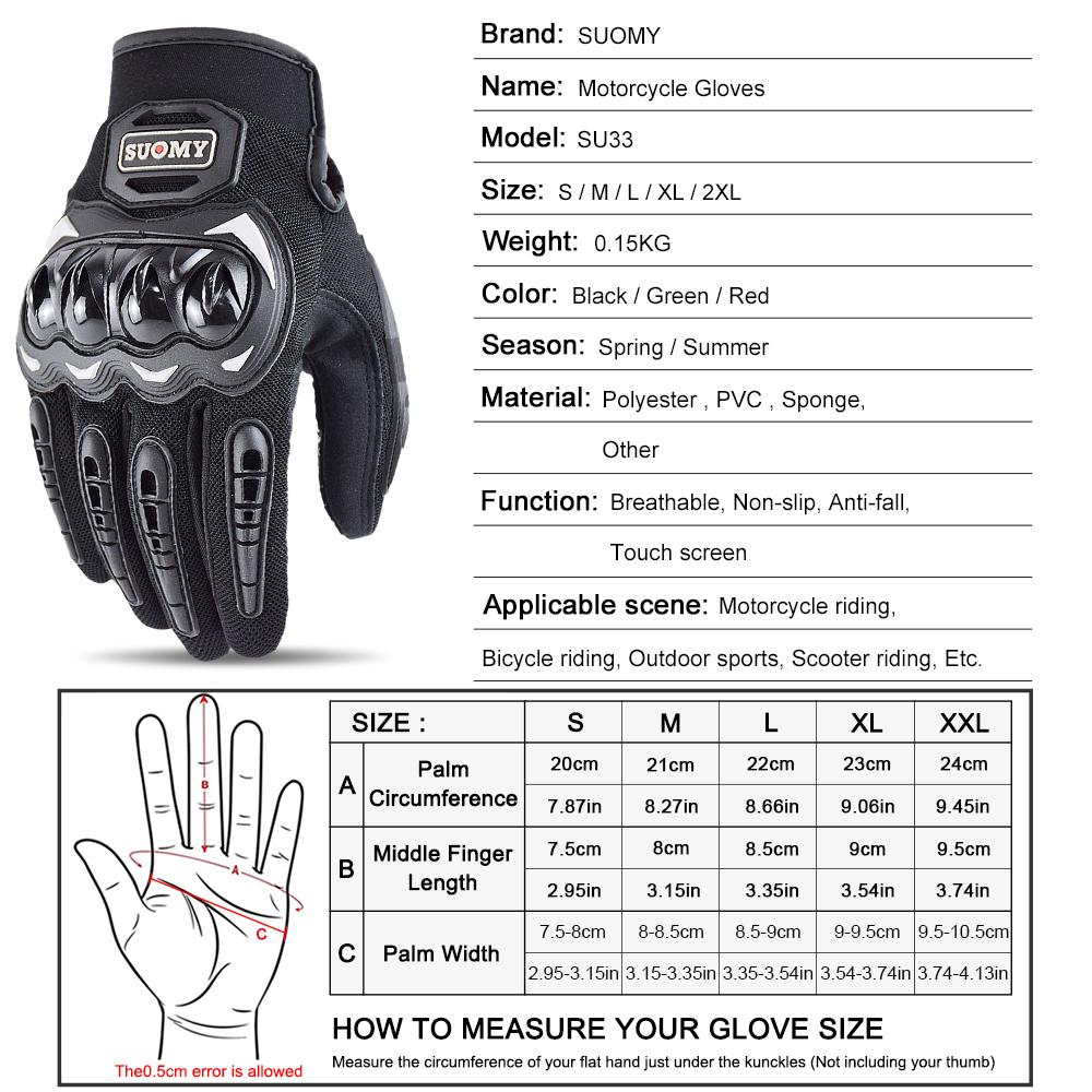 Suomy Motorcycle Gloves Motocross Gloves Full Finger Touchscreen Electric Car Scooter Gloves Road Street Cycling Gloves Guantes