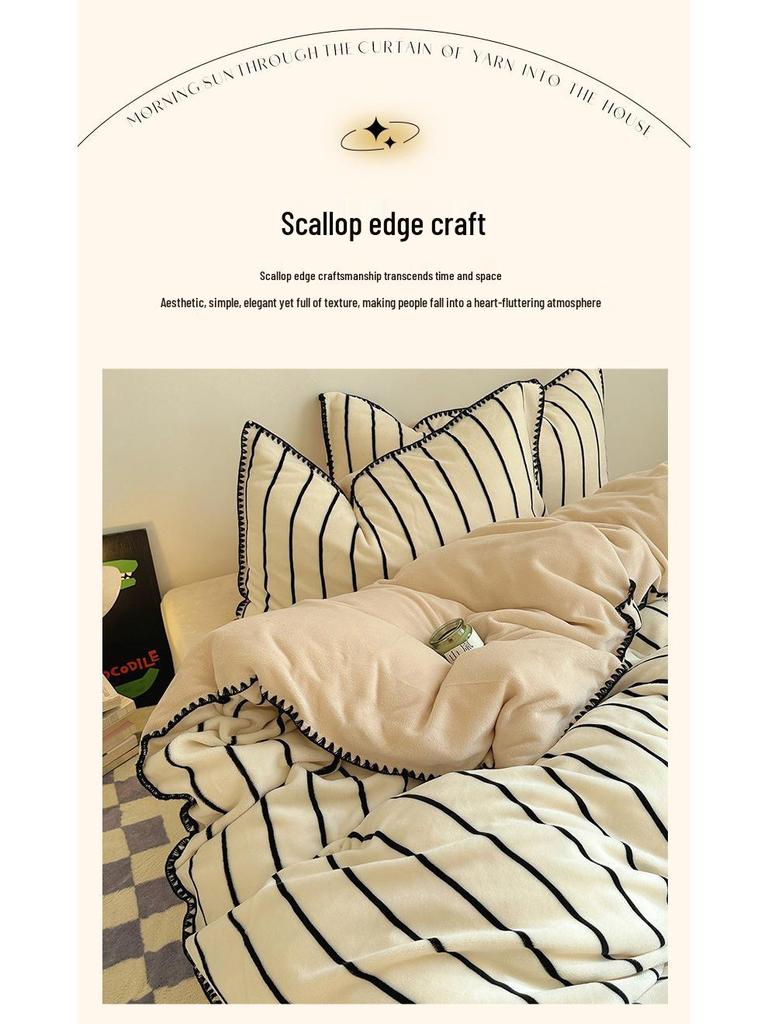 Minkštas ir pūkuotas taro violetinis velvetinis 4 dalių patalynės komplektas: Storas, šiltas, dvipusis koralinis flisas rudeniui ir žiemai