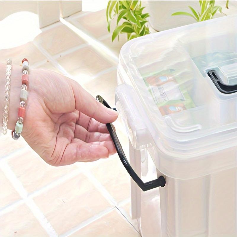 Portable First Aid Case Multi-Layered, Family Medicine Storage Box with Handle, Transparent Emergency Supplies Organizer for Home Travel and Dorm Use