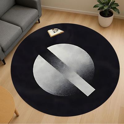 1pc No Smoking Round Chair Mat Area Rug - Non-Slip, Floor Mat for Office, Bedroom, and Indoor Decor -1002261