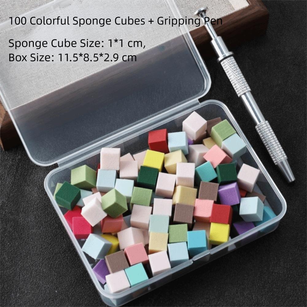 100Pcs Grab Clip Gradient Nail Brushes Sponge Set Nail Sponge Grab Pen Nail Art