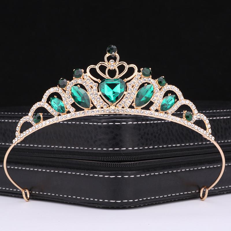 Children's Princess Crown Hair Accessories Alloy Rhinestone Love Crown Girls Birthday Headwear