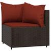 VidaXL Garden Corner Sofas and Cushions 2pcs Brown Wicker, Sofa, Garden Sofa, Sectional Corner Sofa, 319822