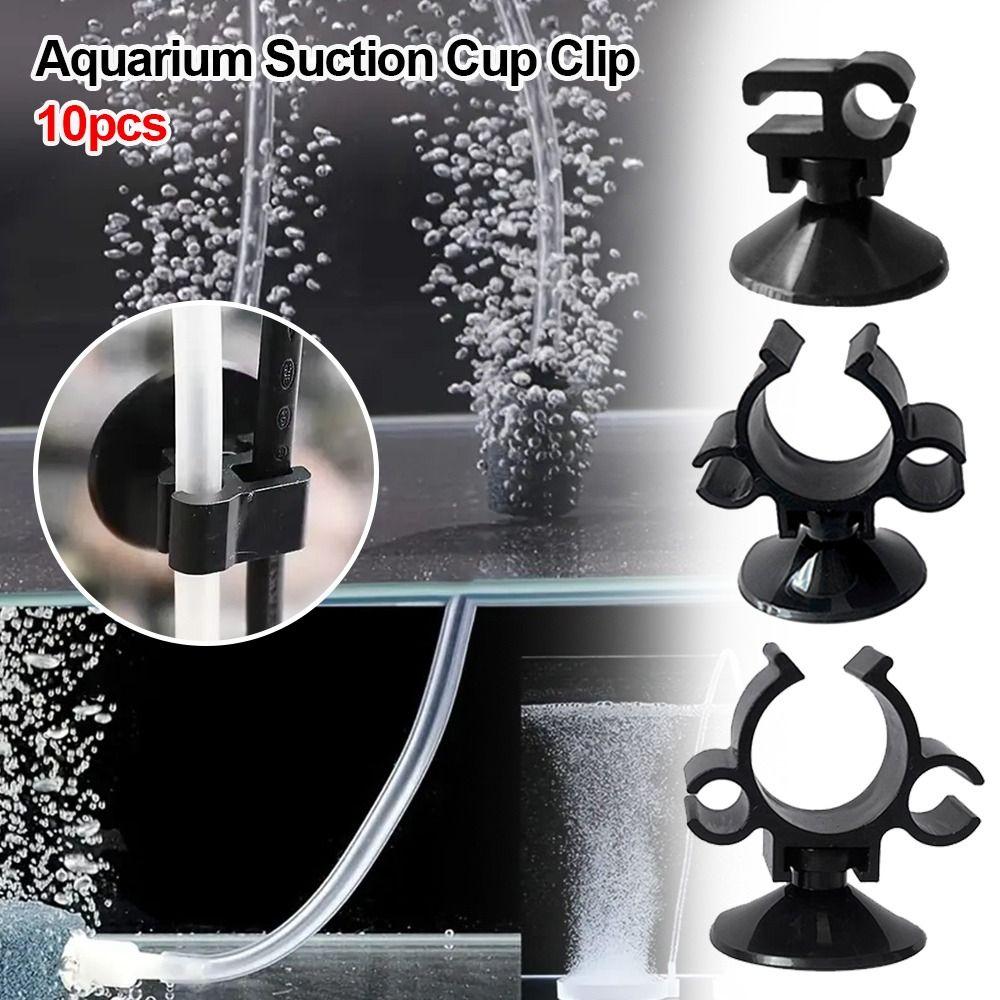 10Pcs ABS Plastic Rubber Aquarium Suction Cup Clip Oxygen Tube Clip  for Power Cord Filter Wire