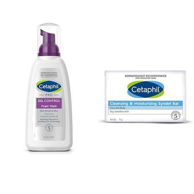 Detergente Viso Schiumogeno Controllo Olio per Pelli Acneiche e Grasse 236ml VVF India Sapone Sinergico Detergente e Idratante, 75g