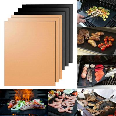 Grillblech Grillmatte BBQ Küchenhelfer Antihaft-Teflon-Backmatte Hitzebeständig Kochen Leicht zu reinigen 2 Teile/Satz