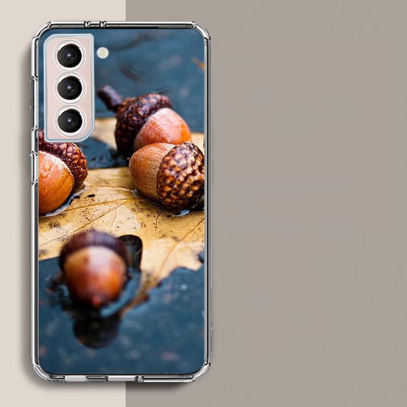 

Autumn Yellow Leaf Acorns and Oak Leaves Phone Case For Samsung Galaxy S25 Edge S24 S23 FE S21 S20 S10 Plus S22 S26 Ultra Cover Samsung S26 5G