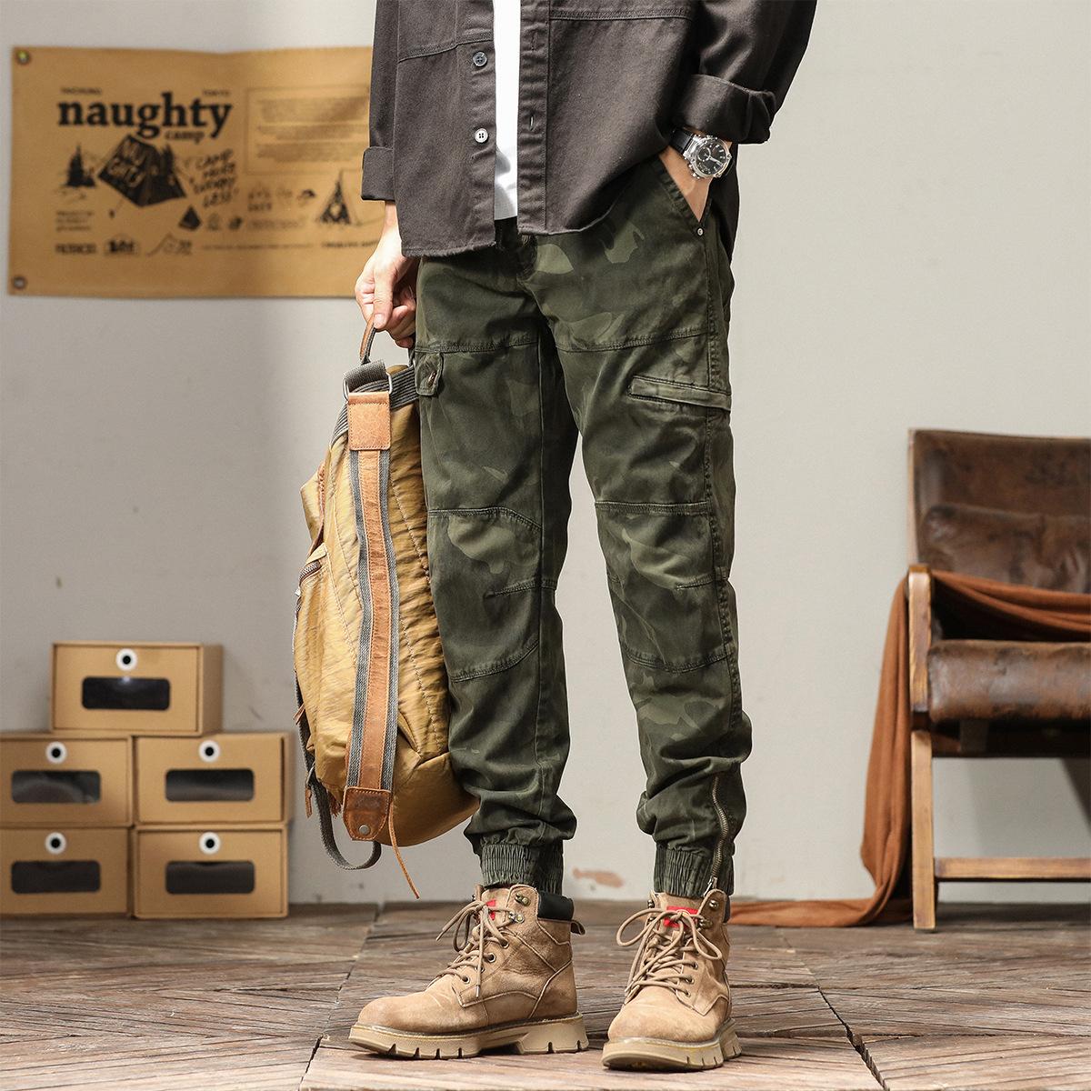 

Нові осінньо-зимові робочі штани чоловічі японський камуфляж щиколотки функція обв язування вільні американські важкі вага повсякденні чистої бавовни 38