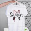 Damon Salvatore The Vampire Diaries Tshirts Men Shirt Harajaku Chronicles Vampiricas Summer Streetwear Casual Tee Short Sleeve
