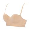 AMOSTYLE Strapless Bra Signature Smooth M020 D65 Size Half-Cup (Removable Straps) (Pink)