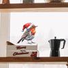 Christmas Hat Robin Bird Wall Sticker Bathroom Living Room Background Decorations Wallpaper Creative Animals Stickers Room Decor