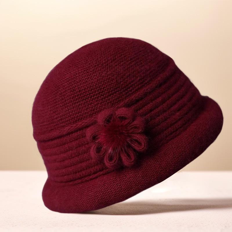 Women's Knitted Wool Hat - Warm, Velvety, and Perfect for Middle-Aged & Elderly