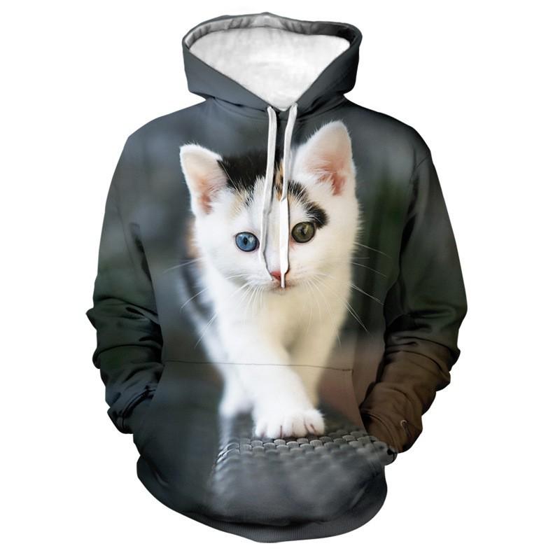 

Нова модна проста толстовка з 3D милим котом 2024 року 6XL