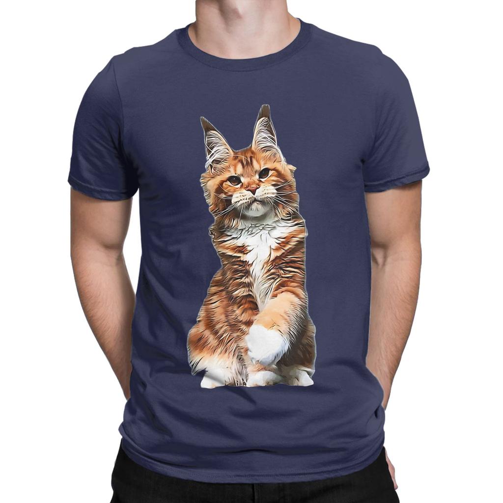 Maine Coon Orange Novelty 100 Cotton TShirt Maine Coon Tops Tees For Unisex