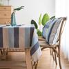 Tovaglia a righe impermeabile stile mediterraneo tessuto blu cotone e lino tavolo da pranzo rettangolare panno per tavolino