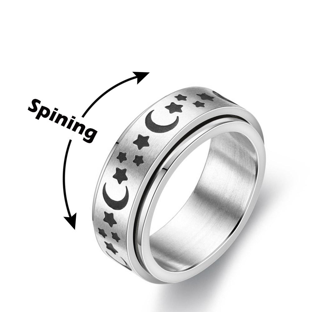 Anxiety Ring Figet Spinner Rings For Women & Men Stainless Steel Rotate Freely Spinning Anti Stress Accessories Jewelry Gifts