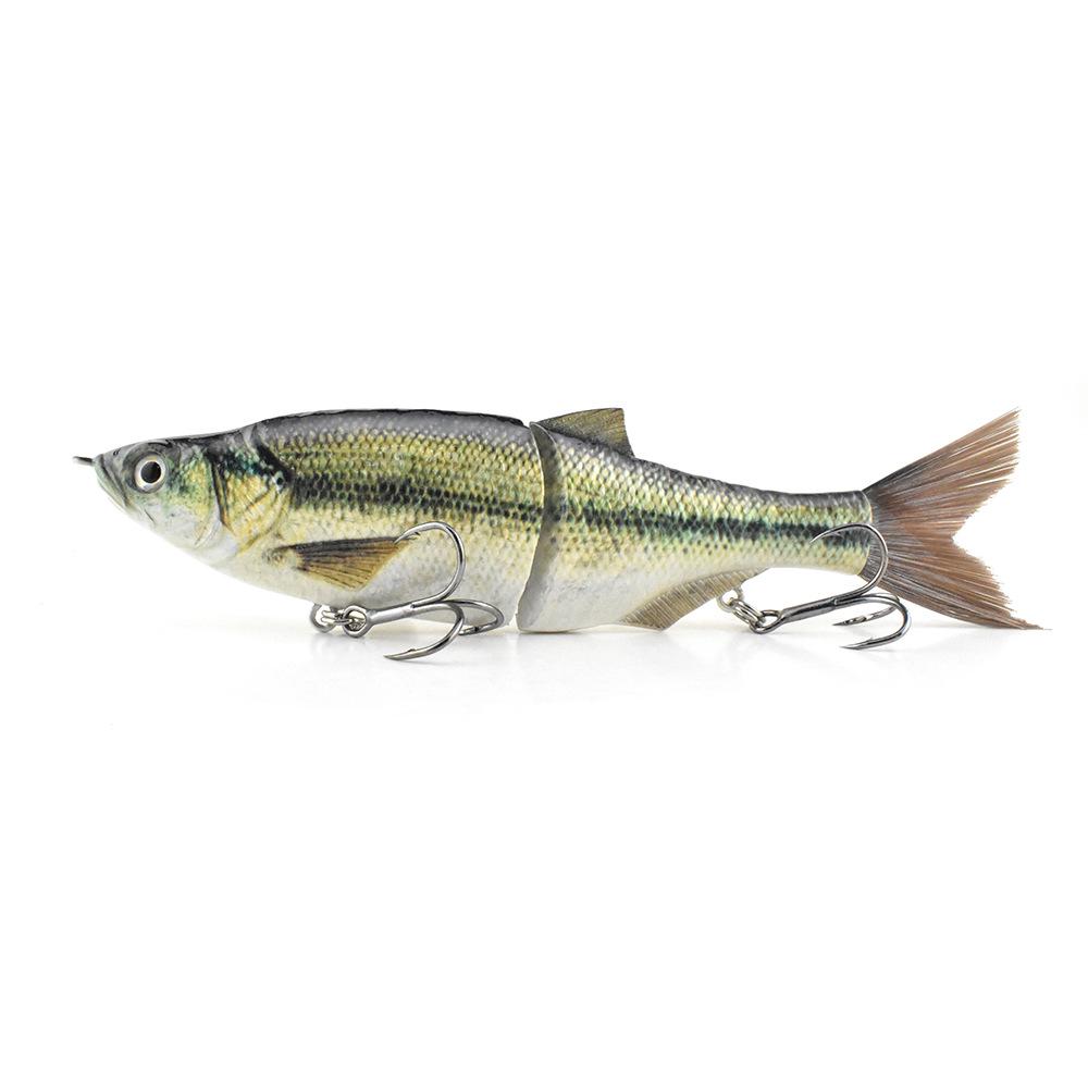 Realistic 3D Multi-Jointed Soft Plastic Brown Fish Scale Lure with Silk Tail for Sea Fishing