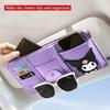 Kuromi Sanrio Car Glasses Clip Sun Visor Storage Folder My Melody Multifunction Vehicle Mounted Sunglasses