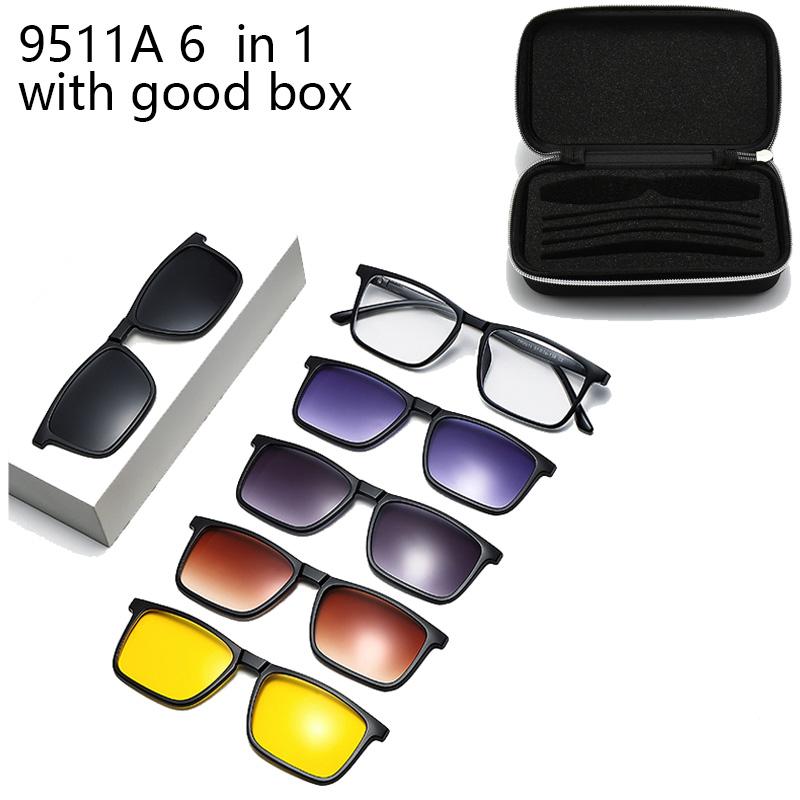 2 in 1 Sunglasses For Cycling - TR90 Sunglasses Sports Vintage Magnetic Clip-On Spectacle Square Frames Trendy Sunglasses Set