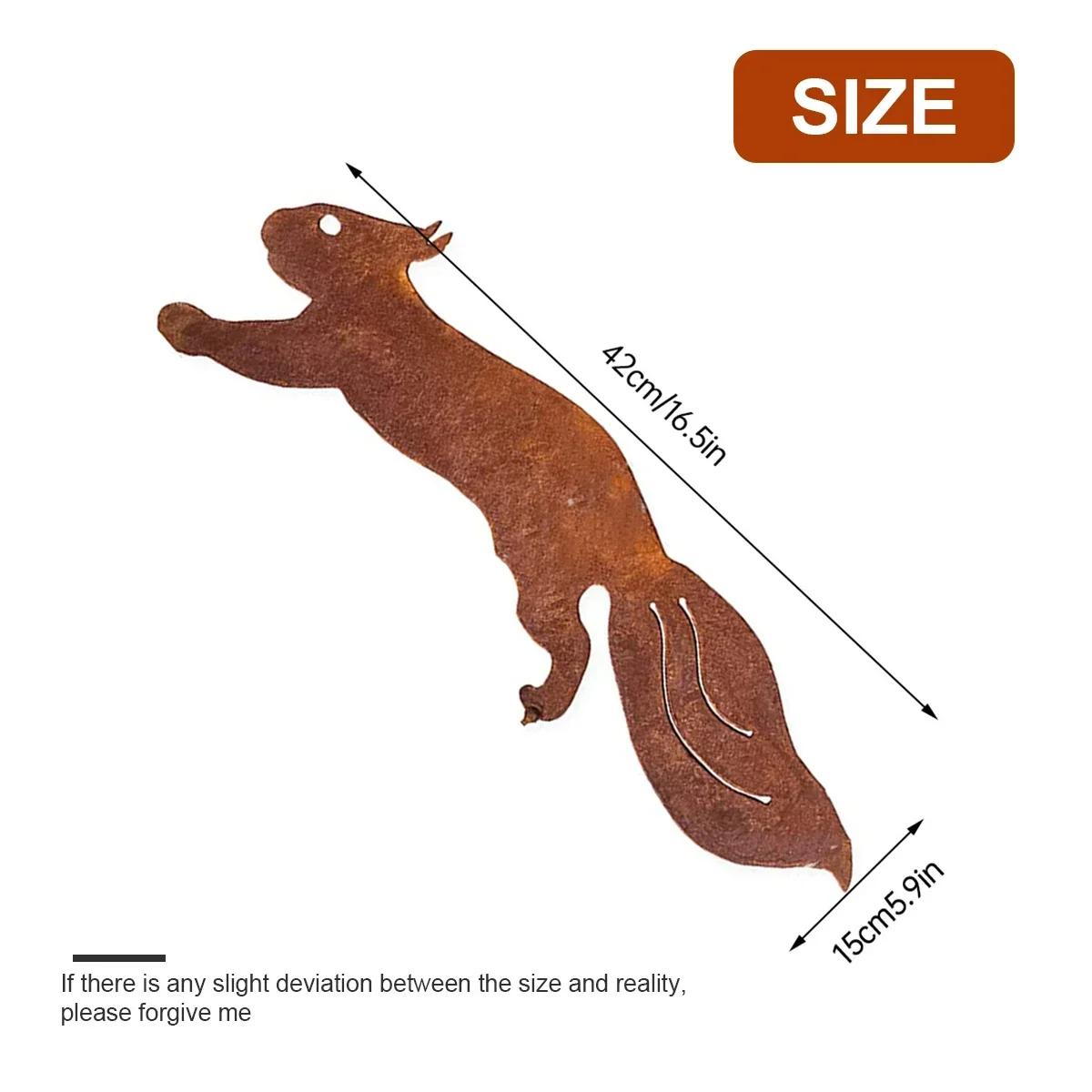 

Декор в виде ржавой бегущей белки для ввинчивания в дерево, металлическое художественное украшение, изысканная скульптура животного, украшение для дерева для домашнего сада 1pc