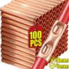 100/10 pièces Anneaux en Cuivre Rouge Borne de Connexion pour Fil à Sertir Connecteurs à Sertir Non Isolés Connecteurs à Souder par Recouvrement Bornes de Batterie pour Câble Nu