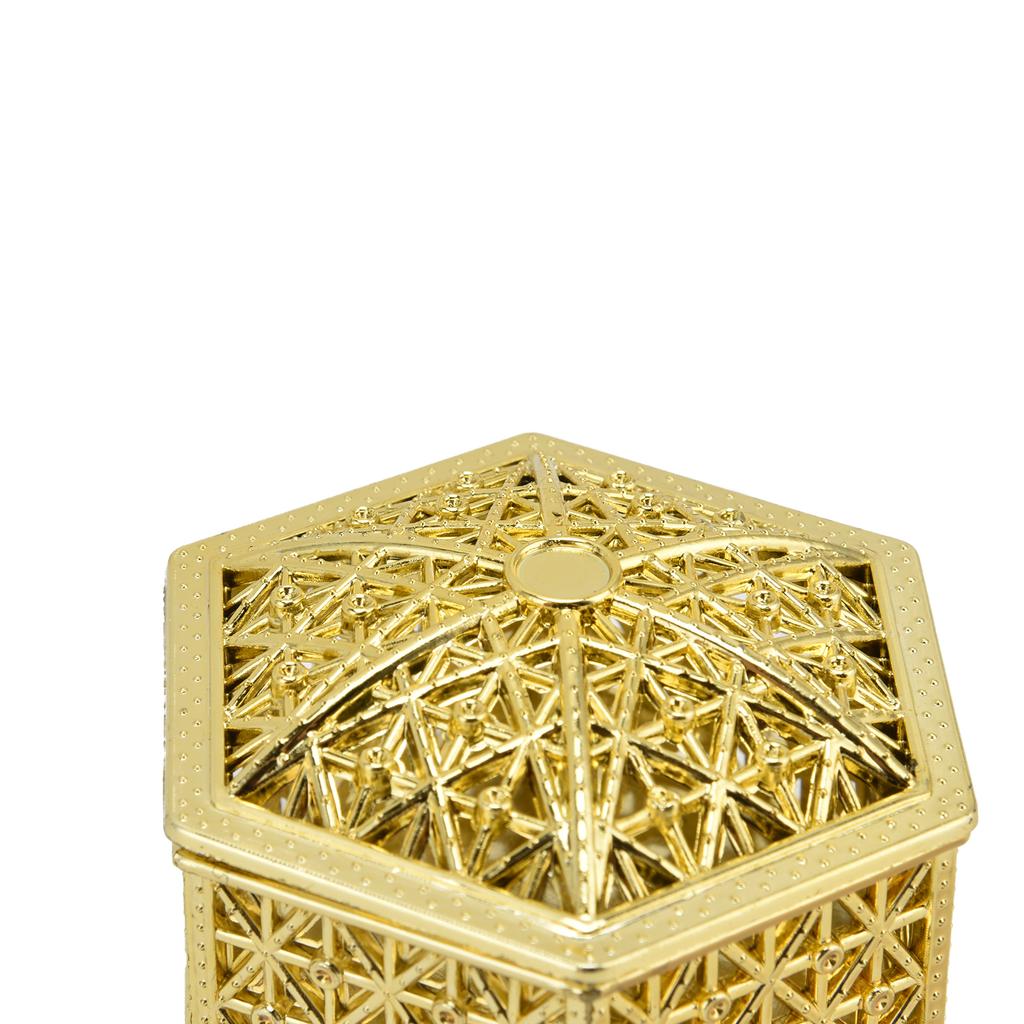 12PCS Hollow Candy Box Plastic Candy Case Container for Wedding Bridal Shower SuppliesGold Hexagonal