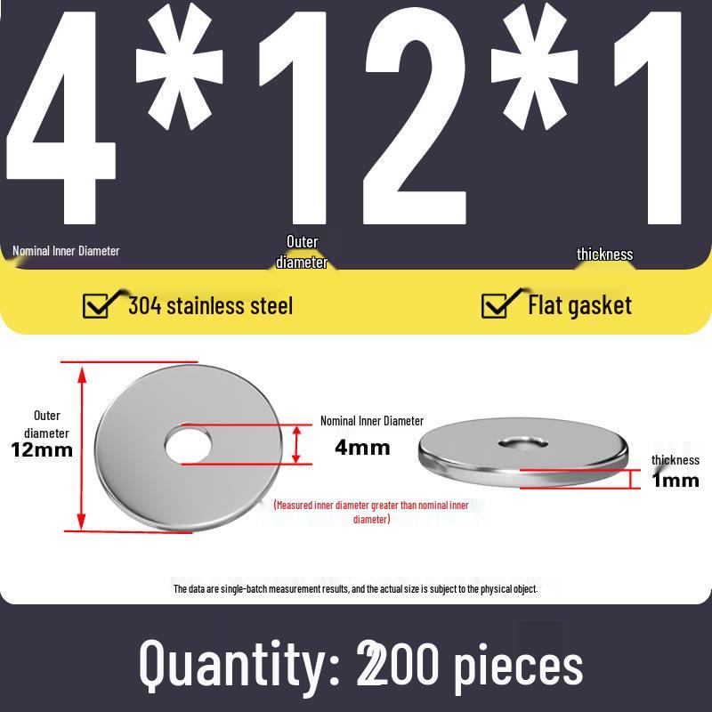 Plochá podložka z nerezové oceli 304 pro nastavení vůle hřídele (0,1/0,2/0,3 mm)