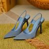 2025 New French Pointed High Heels Female Super High Heel Stiletto Fairy Elegant Outer Sandals Are Available In Stock