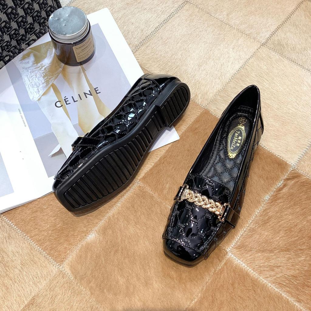 Fashion New Women Flat Shoes 2025 Casual Fashion Slip-on Ballerina Woman Flats Patent Leather Loafers Ladies Spring Autumn Lady Footwear