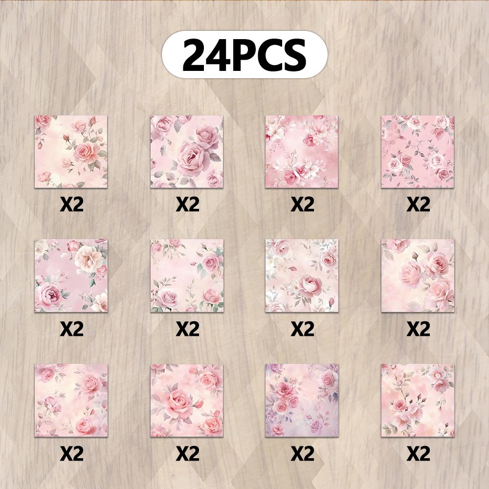 

24pcs, Vintage Spring Wilderness Theme Scrapbook Paper, A5 Size, DIY Journal, Material Paper, Greeting Card, Album, Crafts