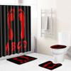 Halloween Blood Handprint Horror Bathroom Shower Curtain Four-Piece 3D Thriller Toilet Three-Piece Floor Mat Carpet