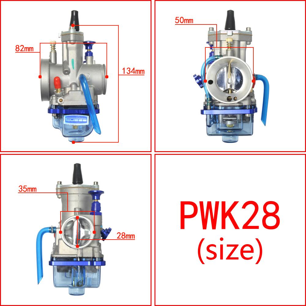 Universal Motorcycle Carburetor PWK 24 26 28 30 32 34 mm For Keihin Koso OKO YZ85 Power Jet 2T 4T Blue Transparent Cover Bowl
